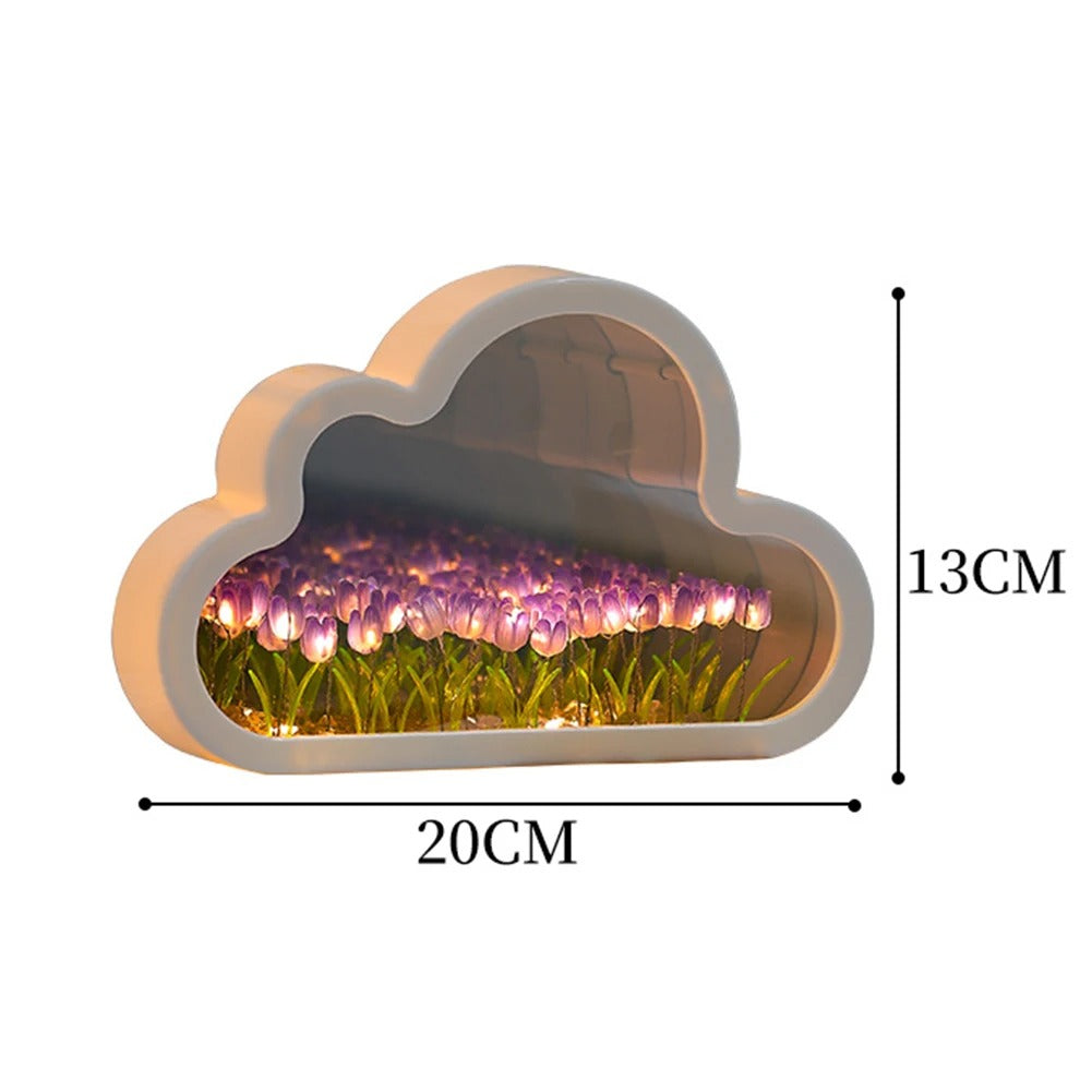 Lampara de nube con tulipanes